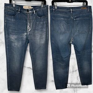 Soft Surroundings Jeans Womens 14 Denim Wax Coated